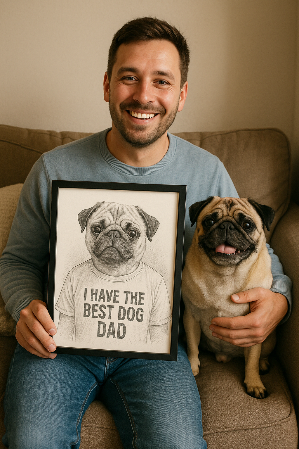 Best Pet Dad Pencil portrait