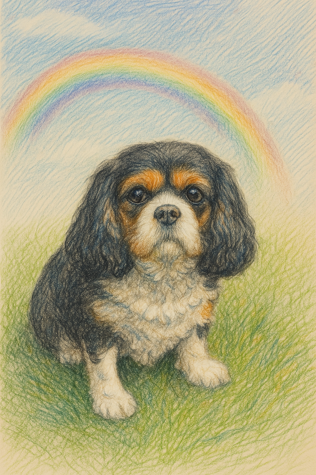 Colour Rainbow pencil style portrait