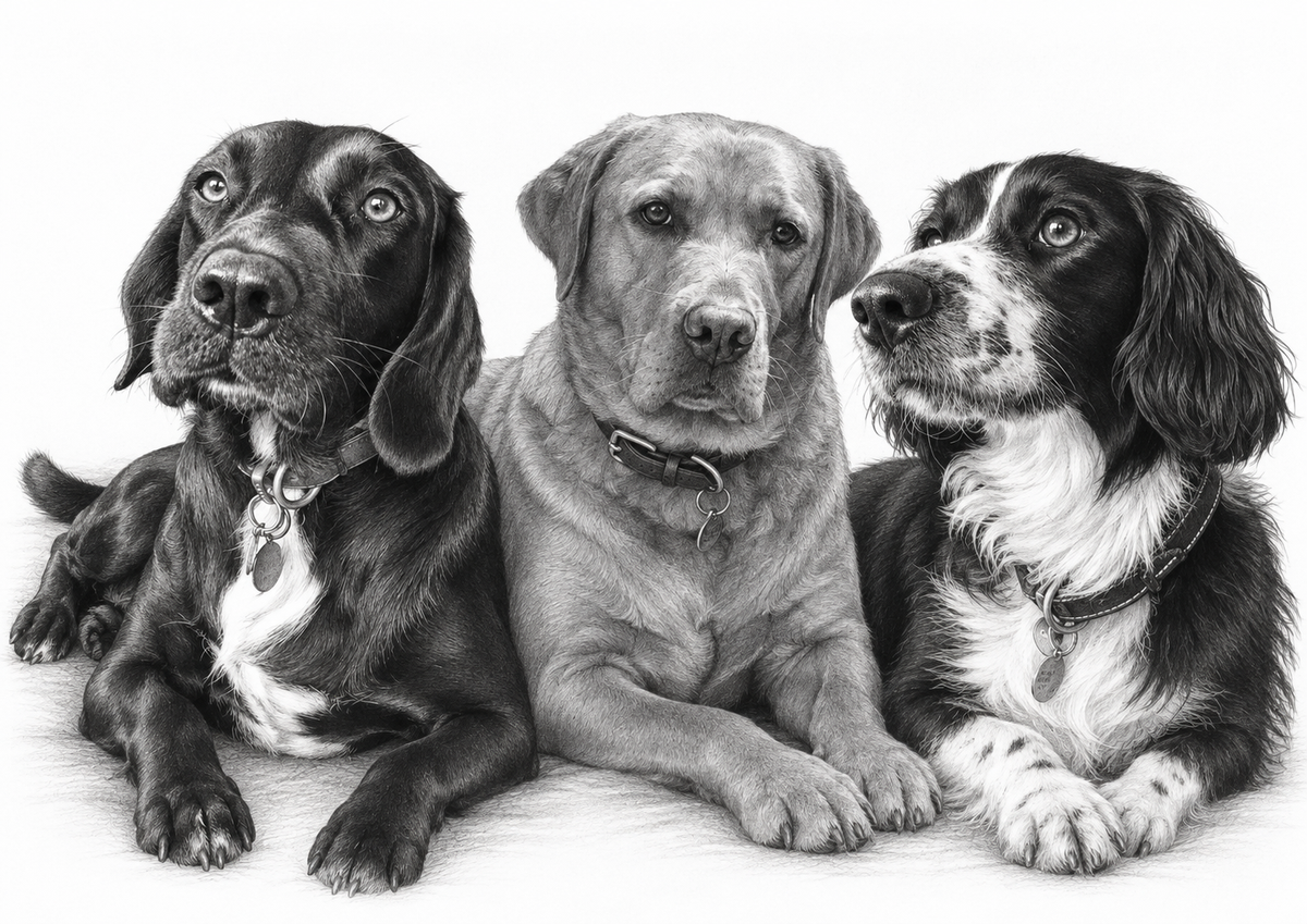 Custom Pet Portrait | Pencil-Style Digital Art