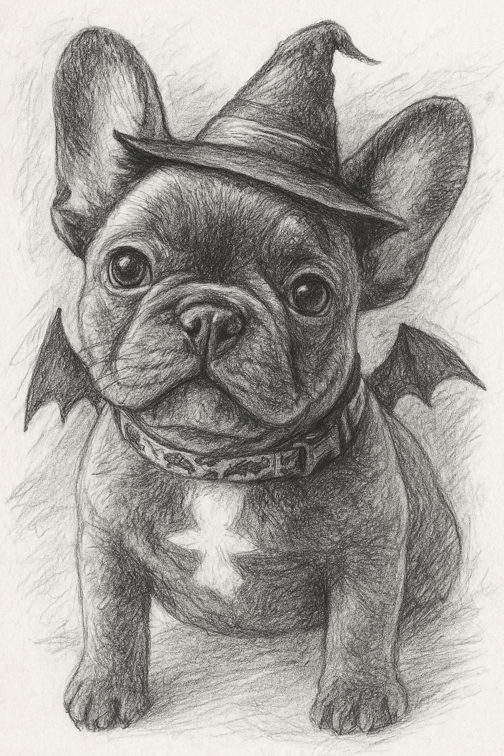 Spooky Paws – Custom Halloween Pet Pencil Portrait