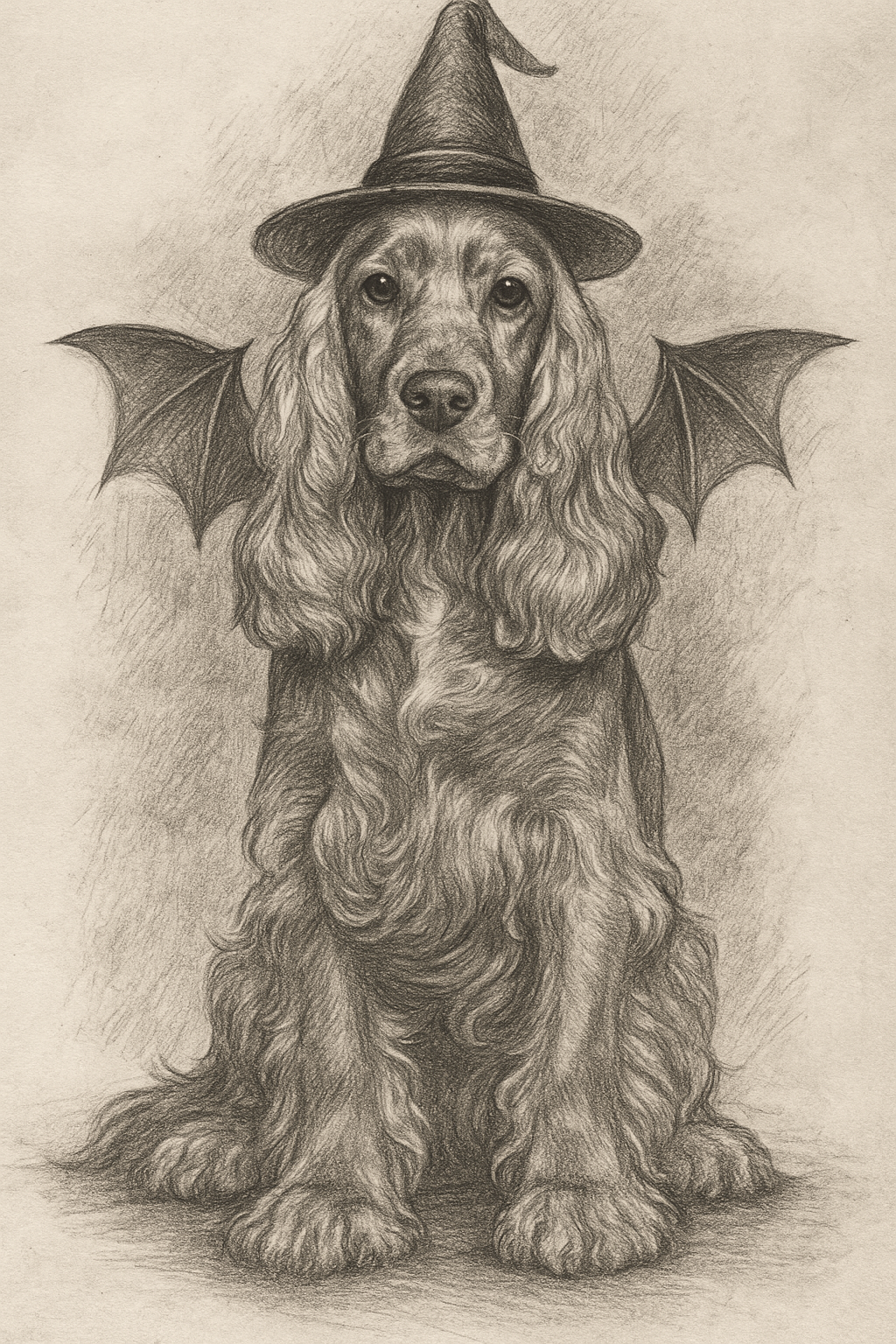 Spooky Paws – Custom Halloween Pet Pencil Portrait