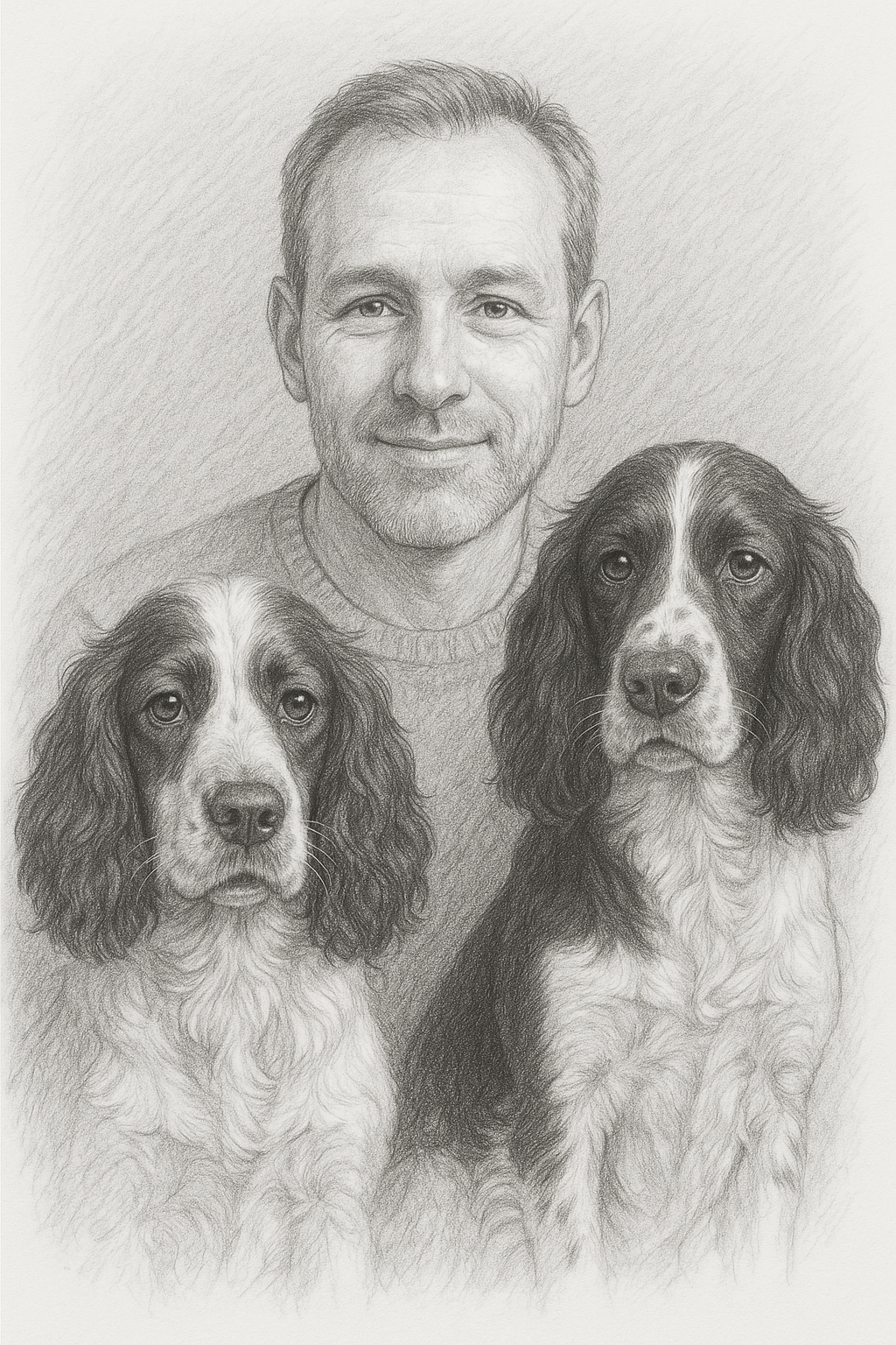 š¾ āManās Best Friendā Custom Pencil Portrait ā Human & Dog Artwork