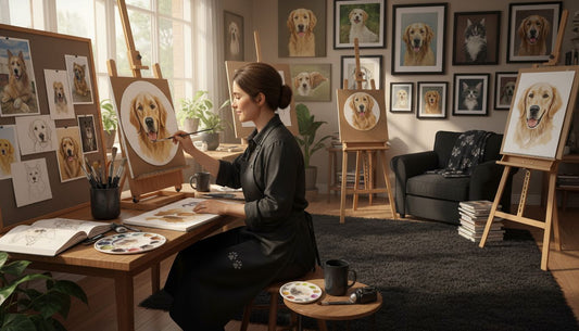 artist studio pet portrait