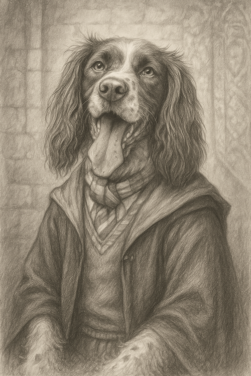 Hogwarts Pet Portrait | Wizard Dog & Cat Art