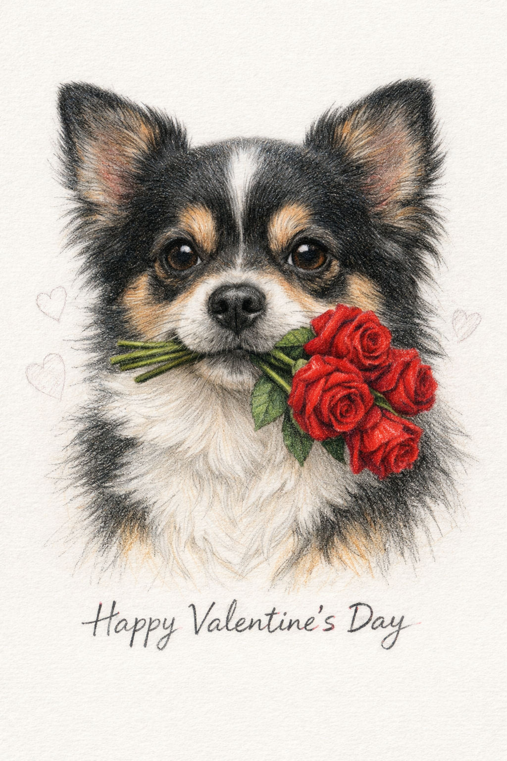 Valentine Rose Pet Portrait | Colored Pencil Art