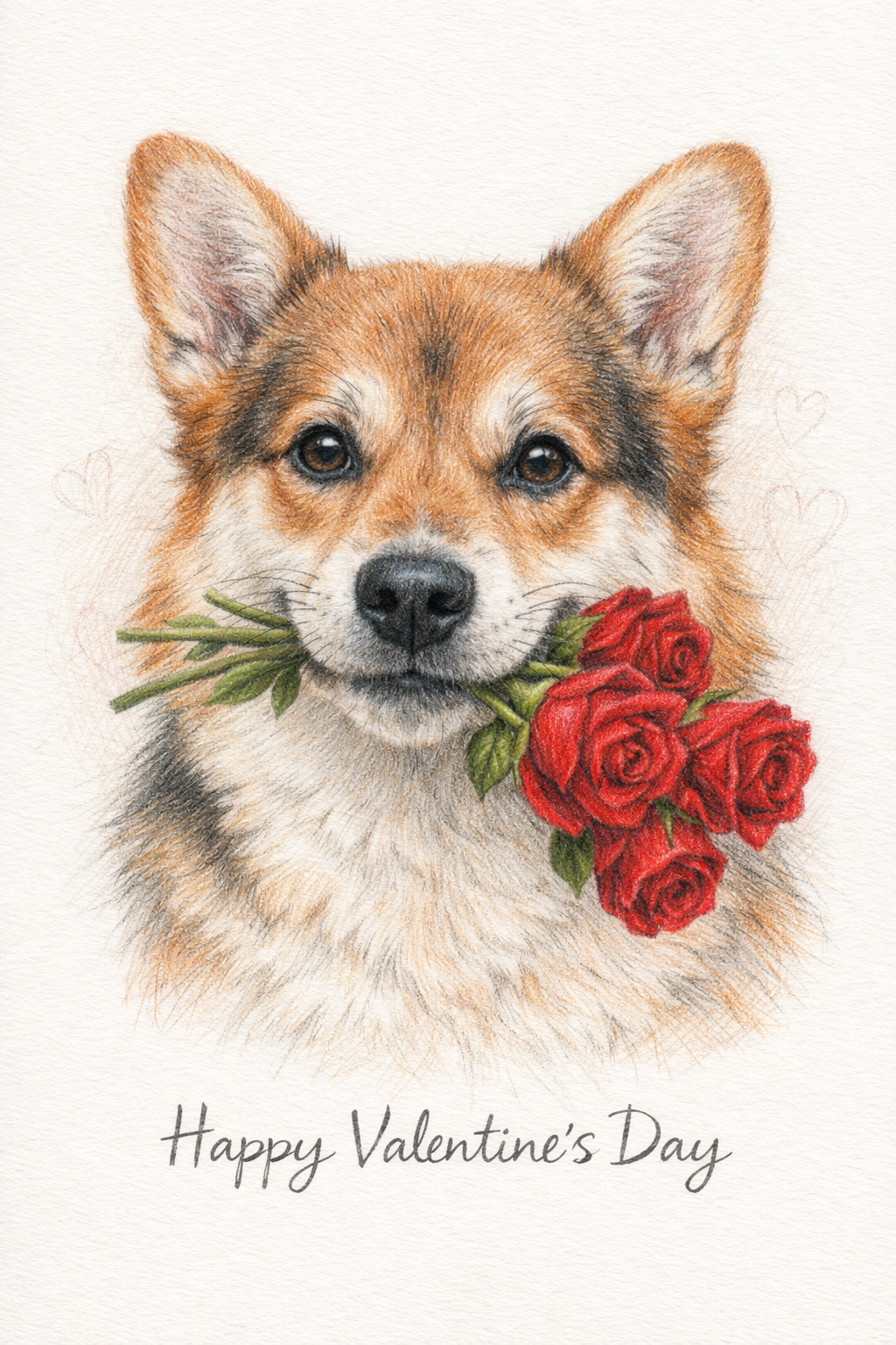 Valentine Rose Pet Portrait | Colored Pencil Art