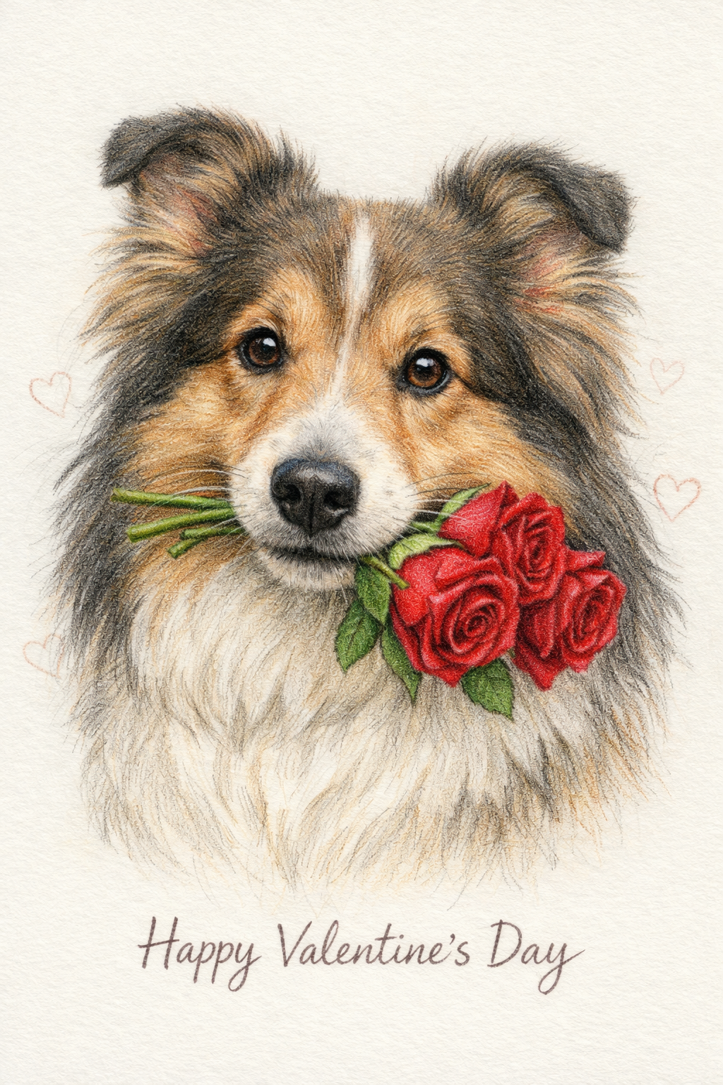 Valentine Rose Pet Portrait | Colored Pencil Art