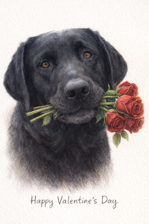 Valentine Rose Pet Portrait | Colored Pencil Art