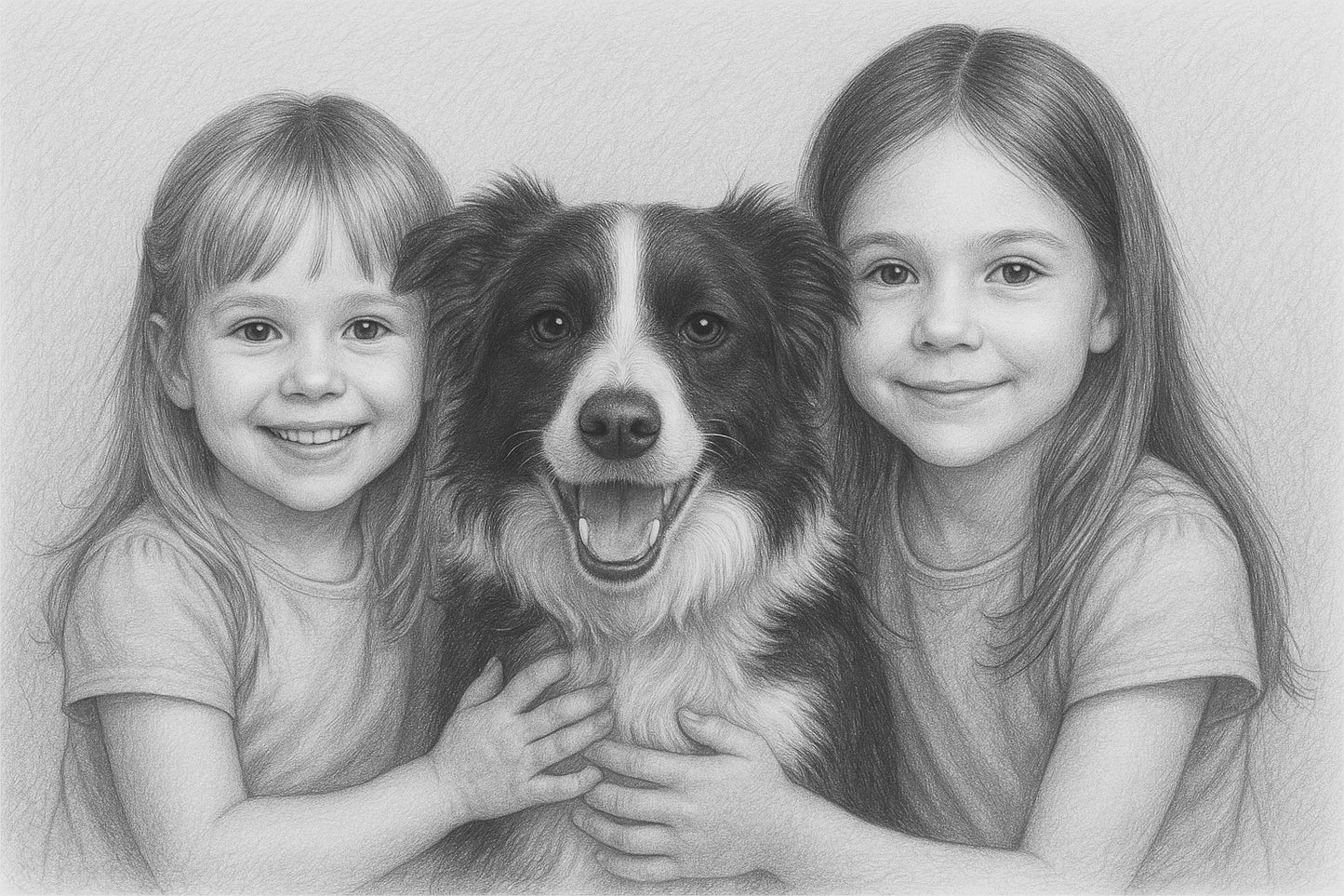 🐾 “Man’s Best Friend” Custom Pencil Portrait – Human & Dog Artwork