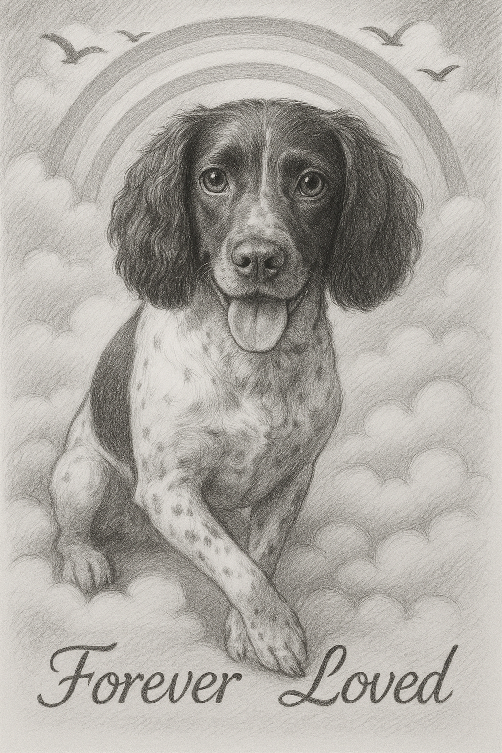Rainbow Bridge Remembrance – Custom Pet Memorial Portrait