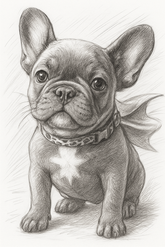 Heroic Hound – Custom Superhero Pet Pencil Portrait