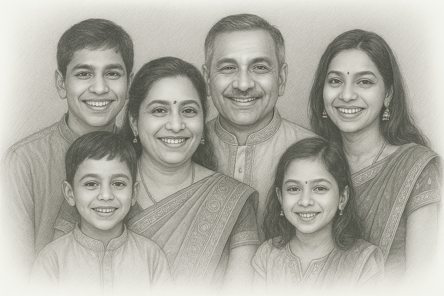 Portrait de famille personnalisé – Transformez vos souvenirs en art