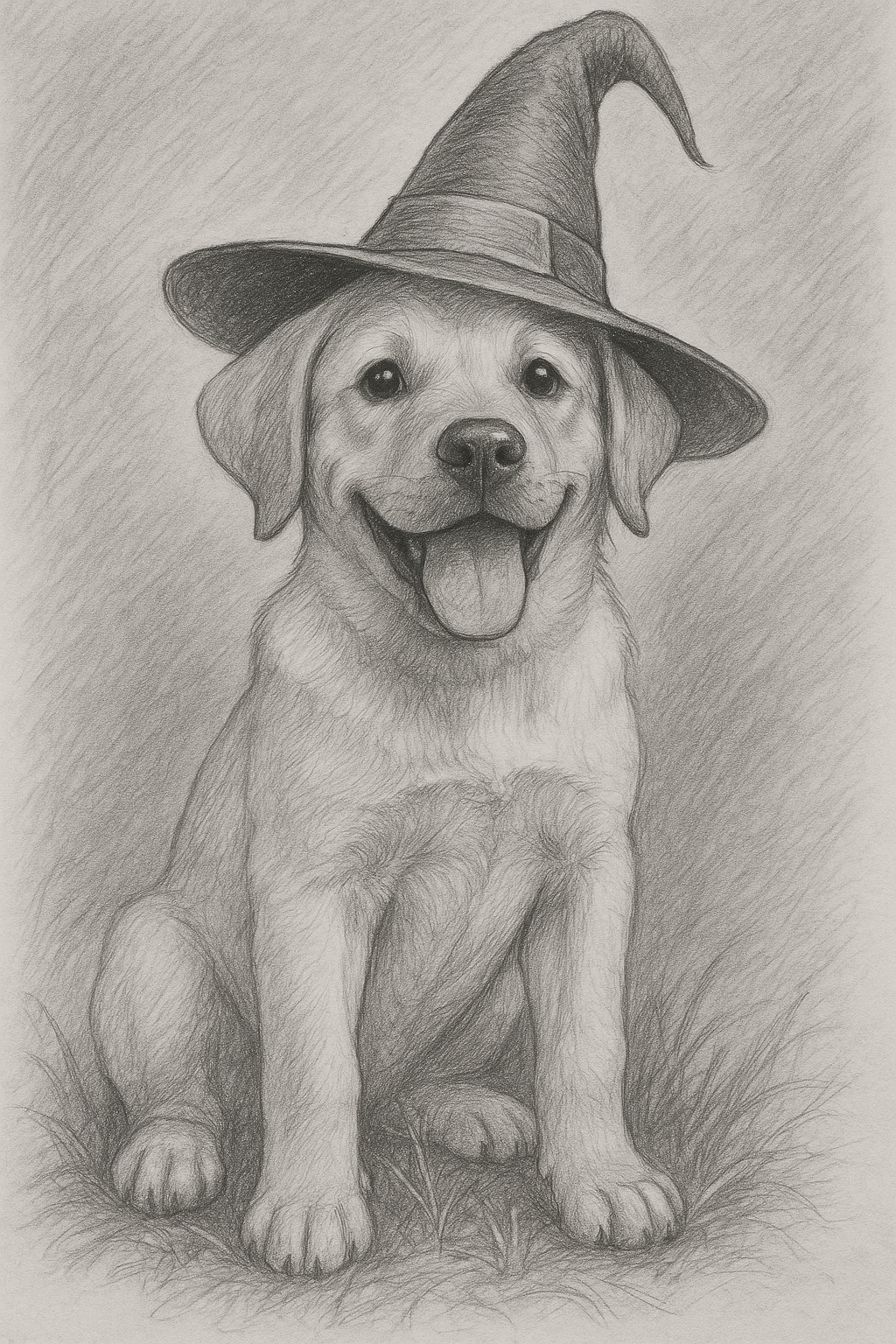 Spooky Paws – Custom Halloween Pet Pencil Portrait