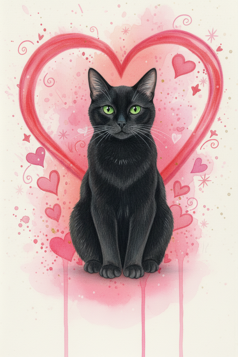Valentine Splash Pet Portrait | Colorful Love Art