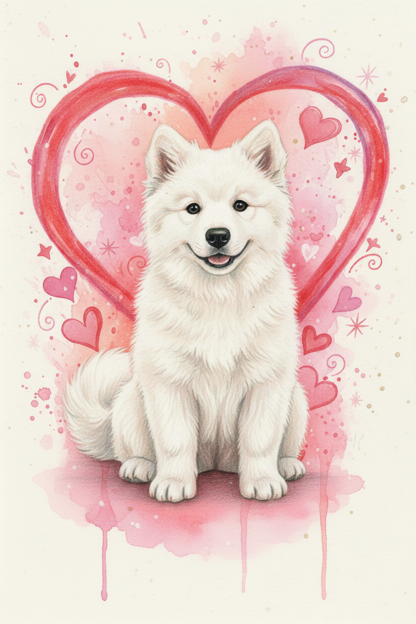 Valentine Splash Pet Portrait | Colorful Love Art