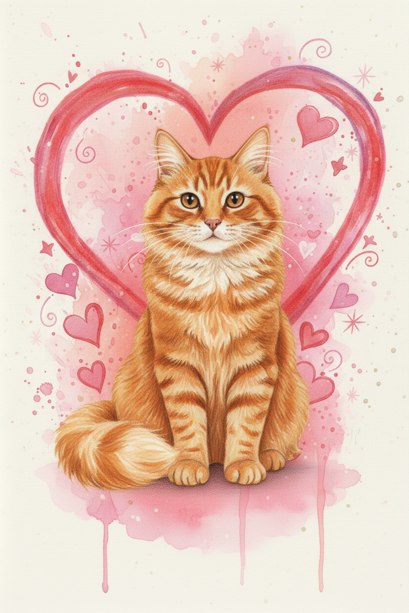 Valentine Splash Pet Portrait | Colorful Love Art