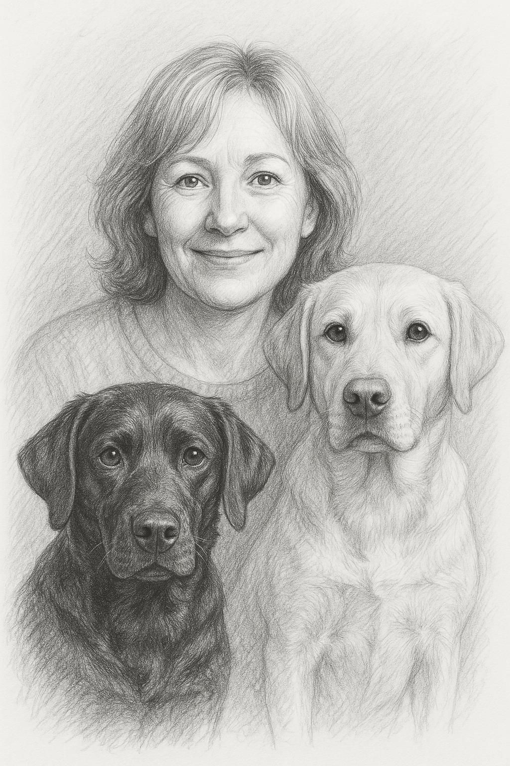 🐾 “Man’s Best Friend” Custom Pencil Portrait – Human & Dog Artwork