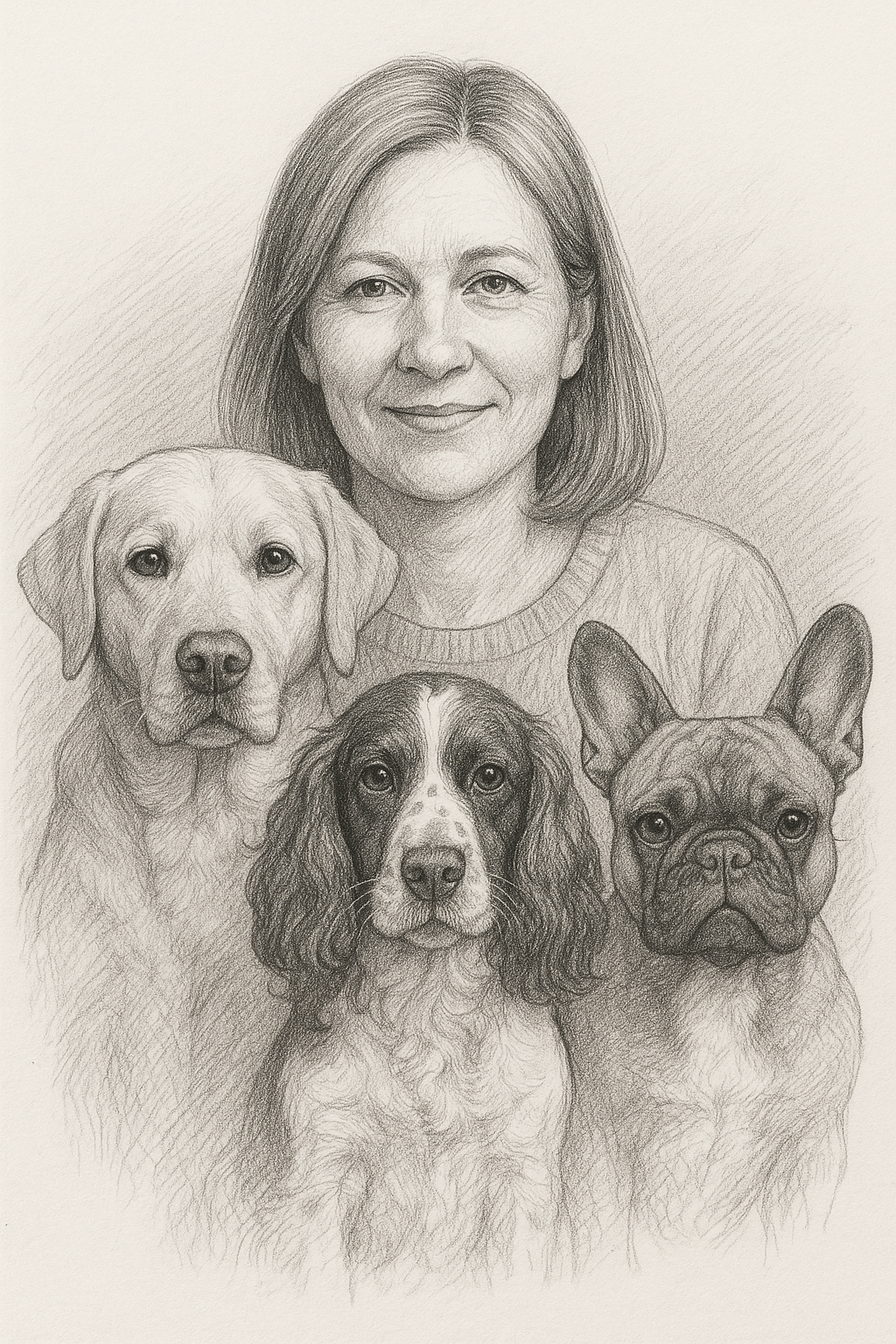 🐾 “Man’s Best Friend” Custom Pencil Portrait – Human & Dog Artwork