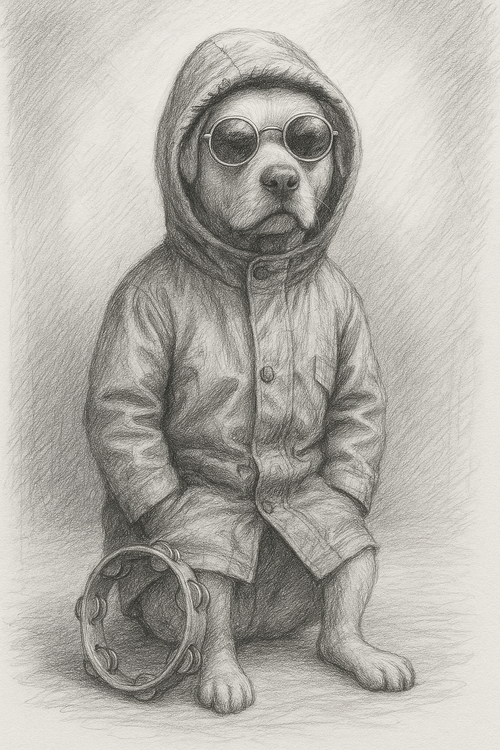 Oasis Pet Portrait | Britpop Dog Art