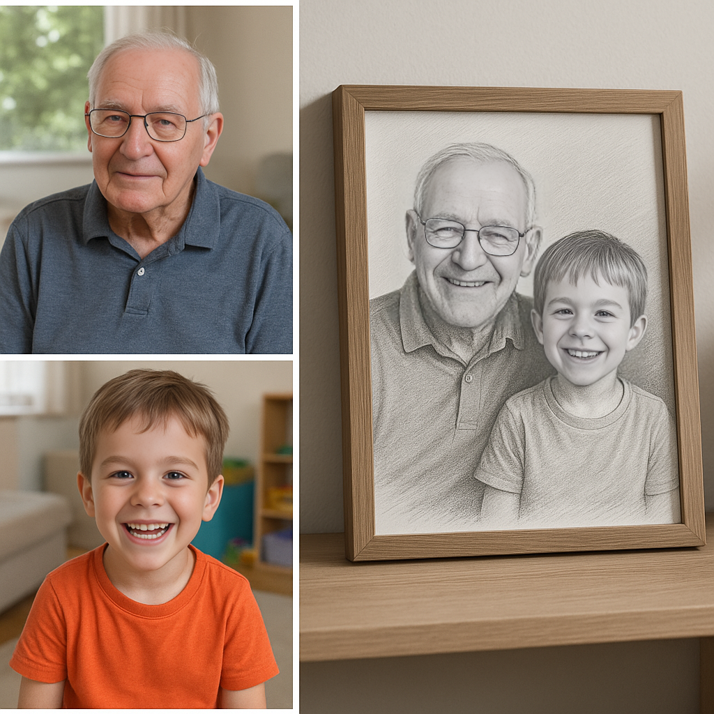 Portrait de famille personnalisé – Transformez vos souvenirs en art